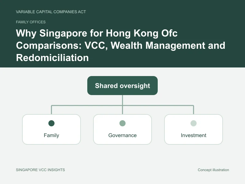 Family offices illustration for Why Singapore for Hong Kong Ofc Comparisons: VCC, Wealth Management and Redomiciliation