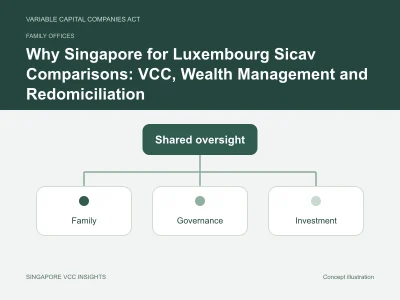 Family offices illustration for Why Singapore for Luxembourg Sicav Comparisons: VCC, Wealth Management and Redomiciliation