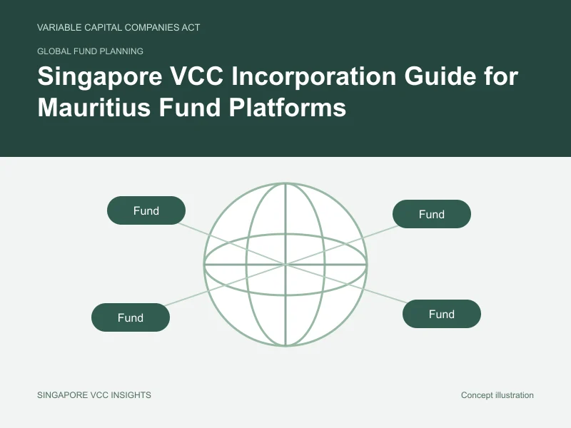 Global fund planning illustration for Singapore VCC Incorporation Guide for Mauritius Fund Platforms