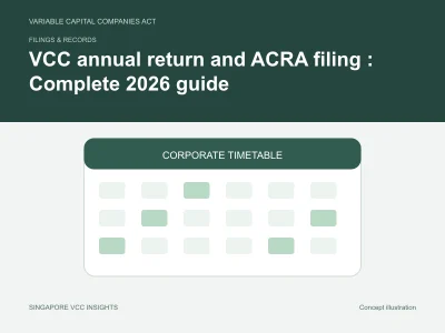 Filings & records illustration for VCC annual return and ACRA filing