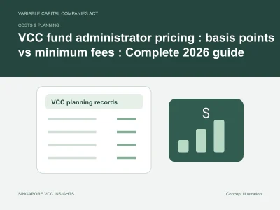Costs & planning illustration for VCC fund administrator pricing : basis points vs minimum fees