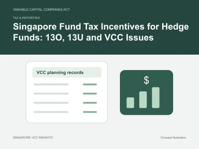 Tax & reporting illustration for Singapore Fund Tax Incentives for Hedge Funds: 13O, 13U and VCC Issues