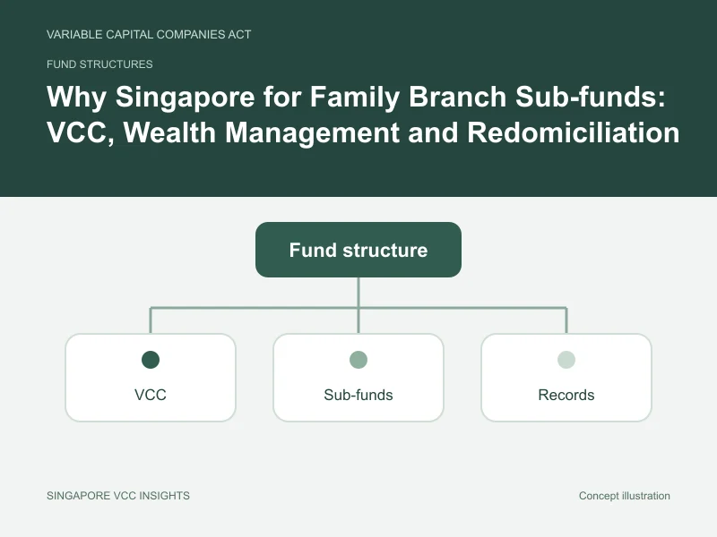 Fund structures illustration for Why Singapore for Family Branch Sub-funds: VCC, Wealth Management and Redomiciliation