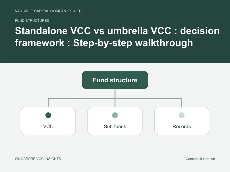 Fund structures illustration for Standalone VCC vs umbrella VCC : decision framework