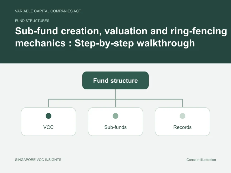 Fund structures illustration for Sub-fund creation, valuation and ring-fencing mechanics