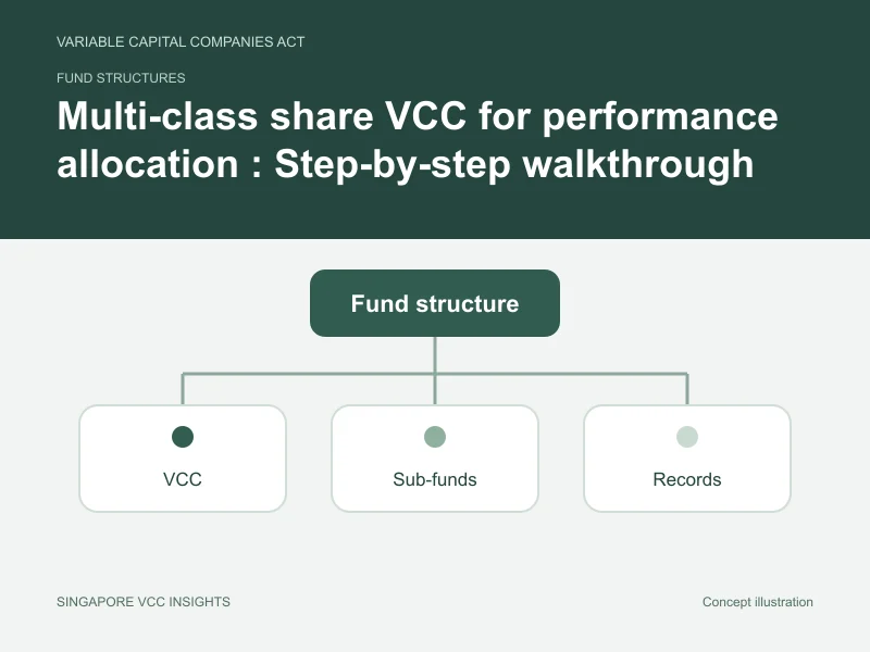 Fund structures illustration for Multi-class share VCC for performance allocation