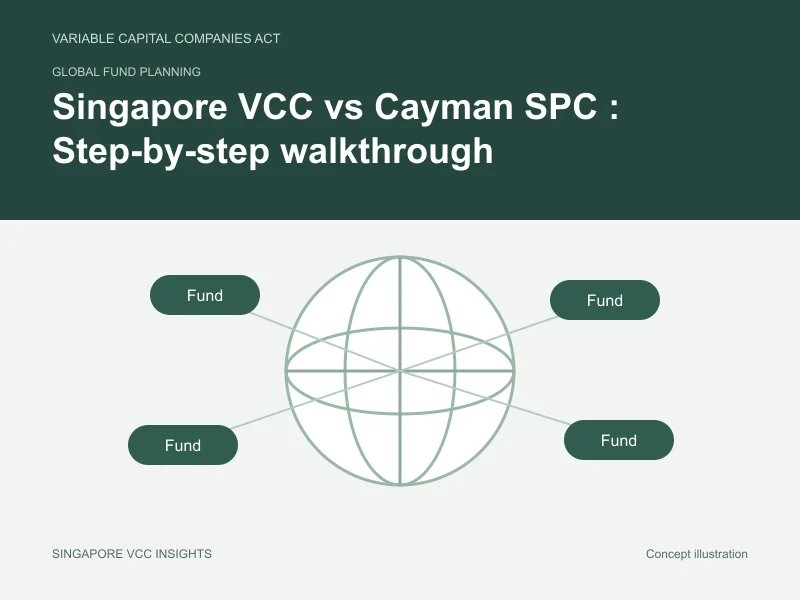 Global fund planning illustration for Singapore VCC vs Cayman SPC