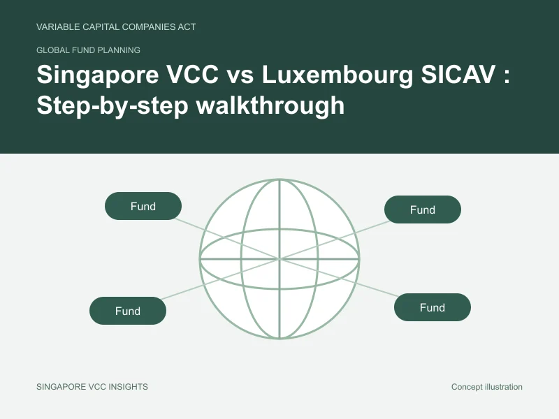 Global fund planning illustration for Singapore VCC vs Luxembourg SICAV