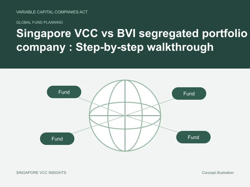 Global fund planning illustration for Singapore VCC vs BVI segregated portfolio company