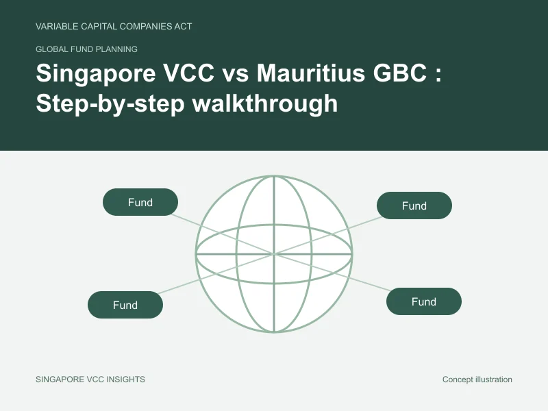 Global fund planning illustration for Singapore VCC vs Mauritius GBC