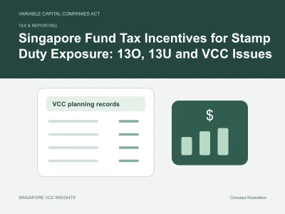 Tax & reporting illustration for Singapore Fund Tax Incentives for Stamp Duty Exposure: 13O, 13U and VCC Issues
