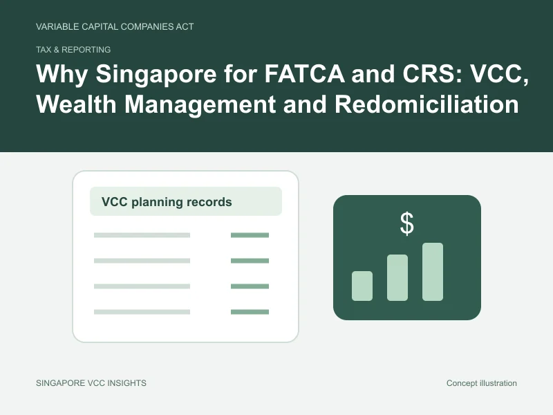 Tax & reporting illustration for Why Singapore for FATCA and CRS: VCC, Wealth Management and Redomiciliation