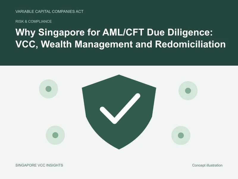 Risk & compliance illustration for Why Singapore for AML/CFT Due Diligence: VCC, Wealth Management and Redomiciliation