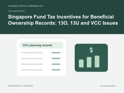 Tax & reporting illustration for Singapore Fund Tax Incentives for Beneficial Ownership Records: 13O, 13U and VCC Issues