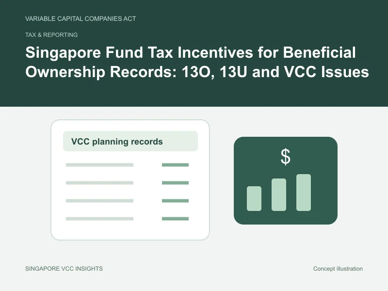 Tax & reporting illustration for Singapore Fund Tax Incentives for Beneficial Ownership Records: 13O, 13U and VCC Issues
