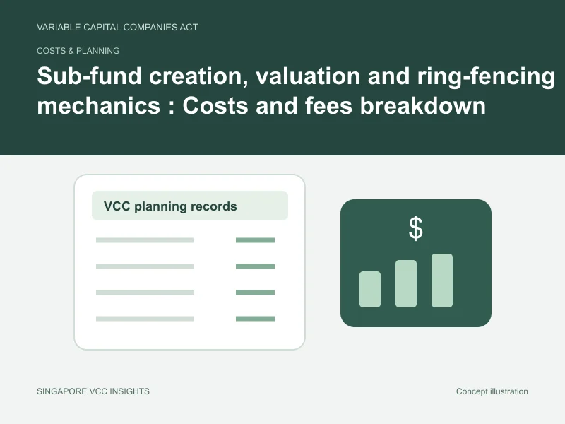 Costs & planning illustration for Sub-fund creation, valuation and ring-fencing mechanics