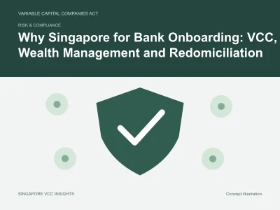 Risk & compliance illustration for Why Singapore for Bank Onboarding: VCC, Wealth Management and Redomiciliation