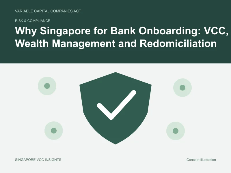 Risk & compliance illustration for Why Singapore for Bank Onboarding: VCC, Wealth Management and Redomiciliation