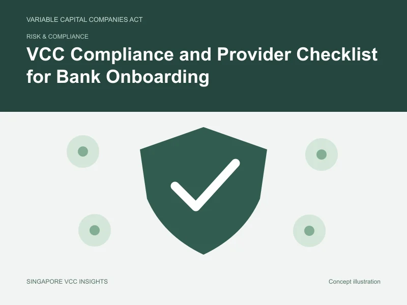 Risk & compliance illustration for VCC Compliance and Provider Checklist for Bank Onboarding
