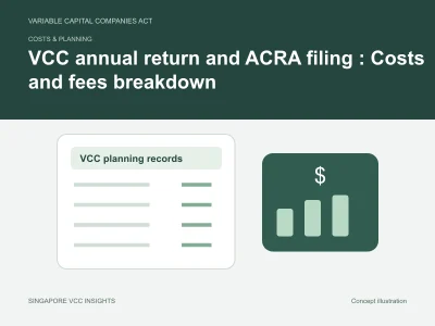 Costs & planning illustration for VCC annual return and ACRA filing