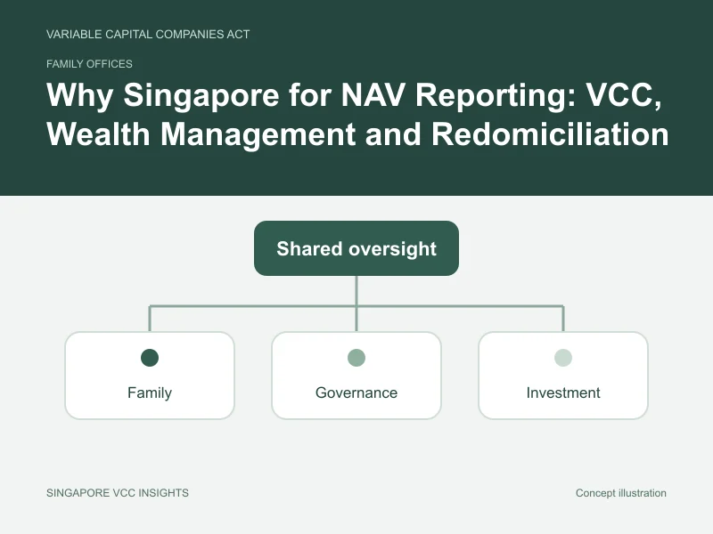Family offices illustration for Why Singapore for NAV Reporting: VCC, Wealth Management and Redomiciliation