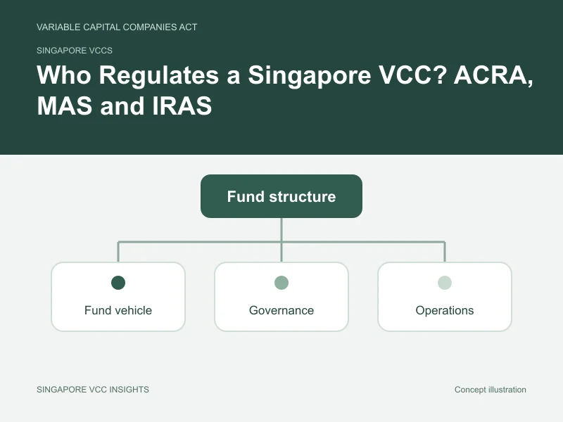 Singapore VCCs illustration for Who Regulates a Singapore VCC? ACRA, MAS and IRAS