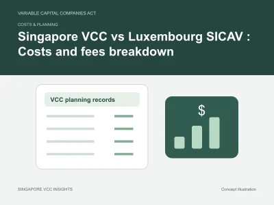 Costs & planning illustration for Singapore VCC vs Luxembourg SICAV