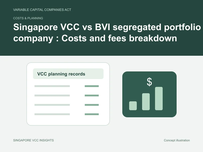 Costs & planning illustration for Singapore VCC vs BVI segregated portfolio company