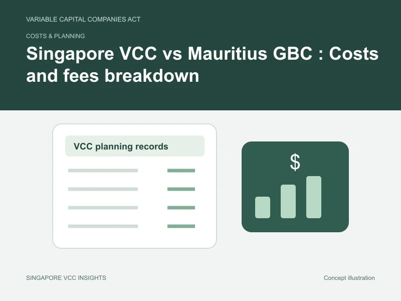 Costs & planning illustration for Singapore VCC vs Mauritius GBC