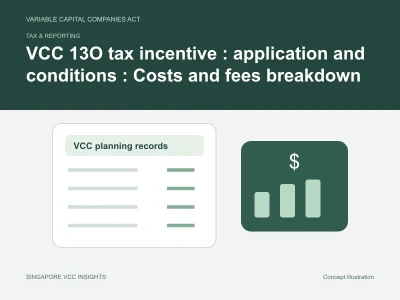 Tax & reporting illustration for VCC 13O tax incentive : application and conditions