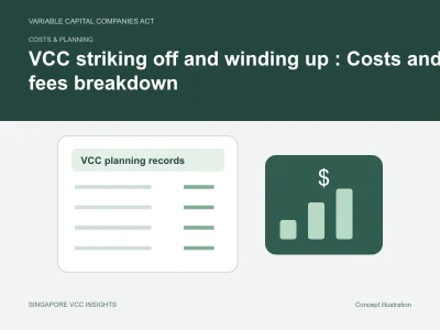 Costs & planning illustration for VCC striking off and winding up