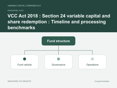 Singapore VCCs illustration for VCC Act 2018 : Section 24 variable capital and share redemption : Timeline and processing benchmarks