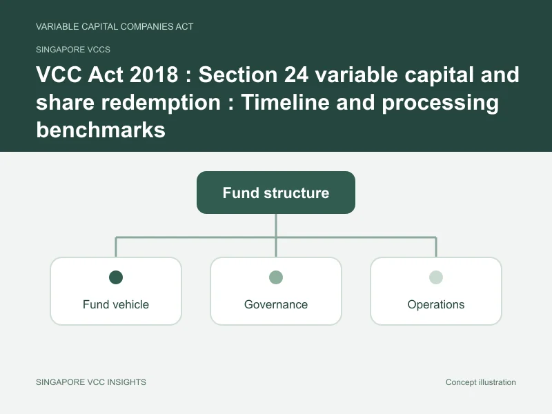 Singapore VCCs illustration for VCC Act 2018 : Section 24 variable capital and share redemption : Timeline and processing benchmarks