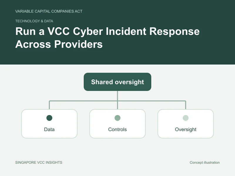 Technology & data illustration for Run a VCC Cyber Incident Response Across Providers
