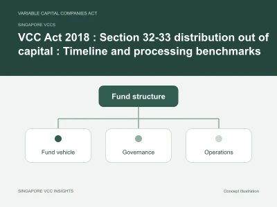 Singapore VCCs illustration for VCC Act 2018 : Section 32-33 distribution out of capital : Timeline and processing benchmarks