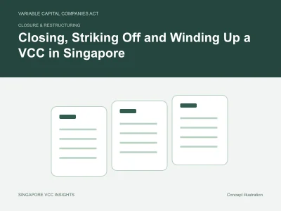 Closure & restructuring illustration for Closing, Striking Off and Winding Up a VCC in Singapore
