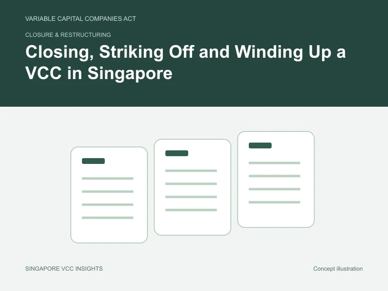 Closure & restructuring illustration for Closing, Striking Off and Winding Up a VCC in Singapore