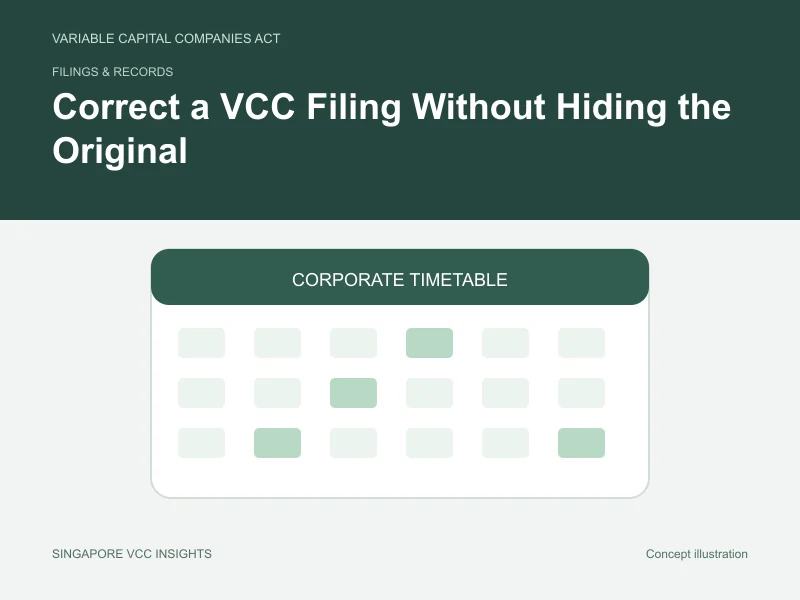Filings & records illustration for Correct a VCC Filing Without Hiding the Original