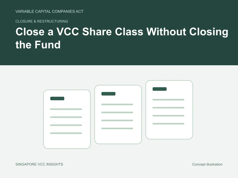 Closure & restructuring illustration for Close a VCC Share Class Without Closing the Fund