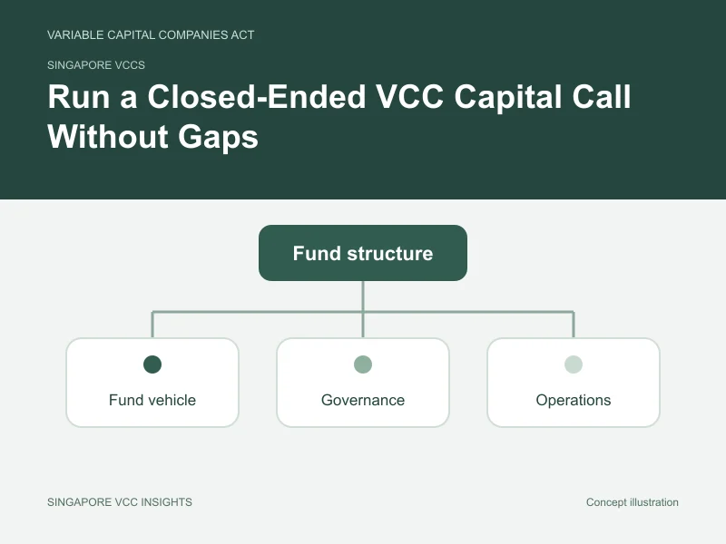 Singapore VCCs illustration for Run a Closed-Ended VCC Capital Call Without Gaps