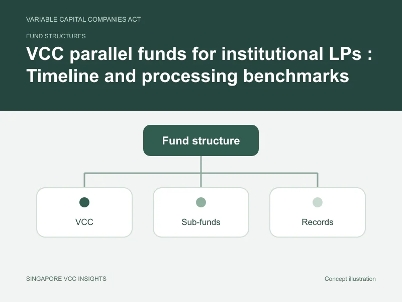 Fund structures illustration for VCC parallel funds for institutional LPs : Timeline and processing benchmarks