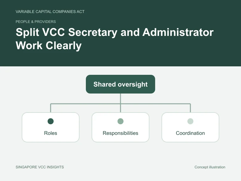 People & providers illustration for Split VCC Secretary and Administrator Work Clearly