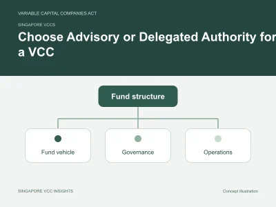 Singapore VCCs illustration for Choose Advisory or Delegated Authority for a VCC