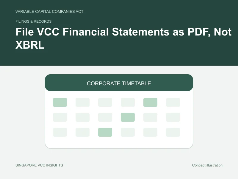 Filings & records illustration for File VCC Financial Statements as PDF, Not XBRL
