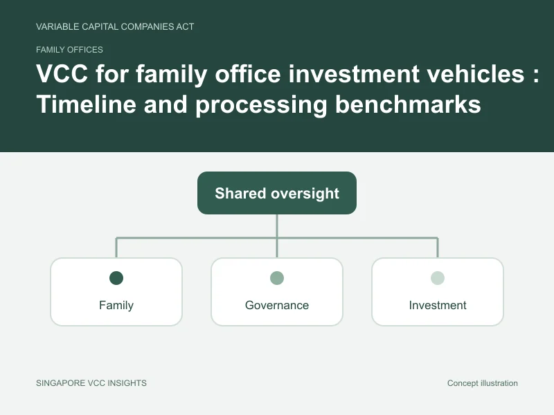Family offices illustration for VCC for family office investment vehicles : Timeline and processing benchmarks