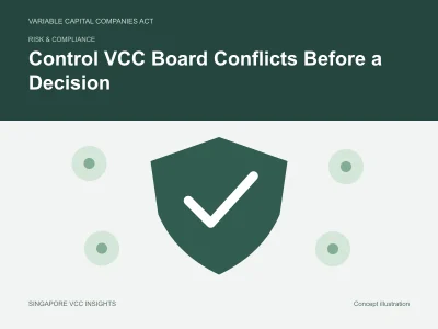 Risk & compliance illustration for Control VCC Board Conflicts Before a Decision