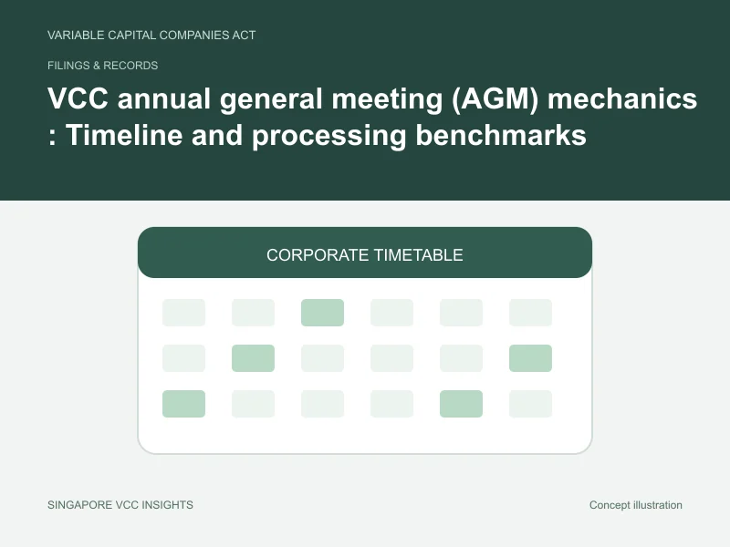 Filings & records illustration for VCC annual general meeting (AGM) mechanics : Timeline and processing benchmarks