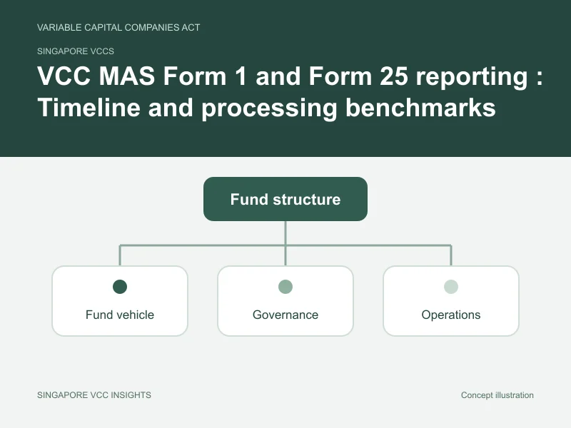 Singapore VCCs illustration for VCC MAS Form 1 and Form 25 reporting : Timeline and processing benchmarks
