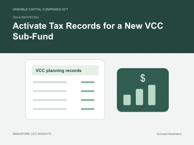 Tax & reporting illustration for Activate Tax Records for a New VCC Sub-Fund