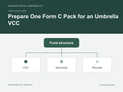 Fund structures illustration for Prepare One Form C Pack for an Umbrella VCC
